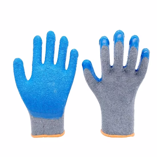 중국 도매 7/10 게이지 흰색 면 니트 장갑, 산업용 Guantes 안전 작업 장갑